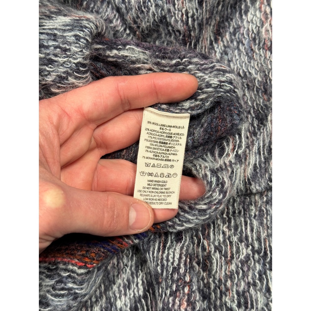 Free People‎ Be The One Wool Blend Fringe Cowlneck Poncho Sweater Women's Lg - Picture 6 of 6